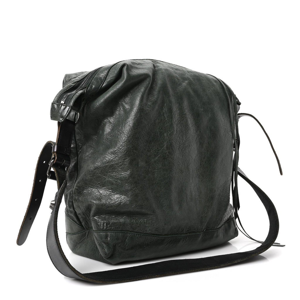 Balenciaga Agneau Classic Hardware Day Hobo Green