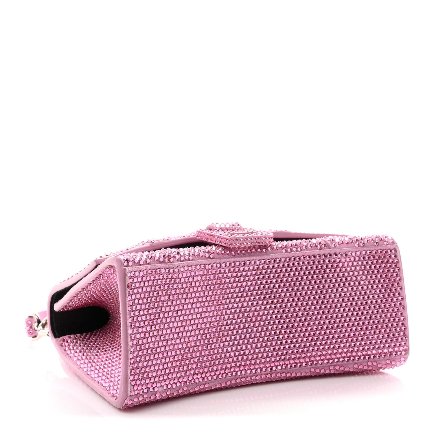 Balenciaga Strass Suede Hourglass Top Handle Bag XS Pink