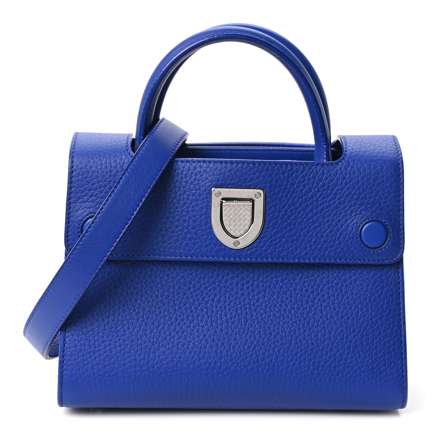 Dior Grained Calfskin Mini Diorever Flap Blue