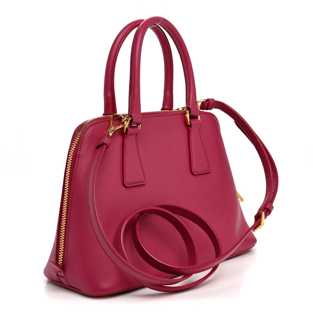 Prada Saffiano Lux Small Promenade Tote Peonia