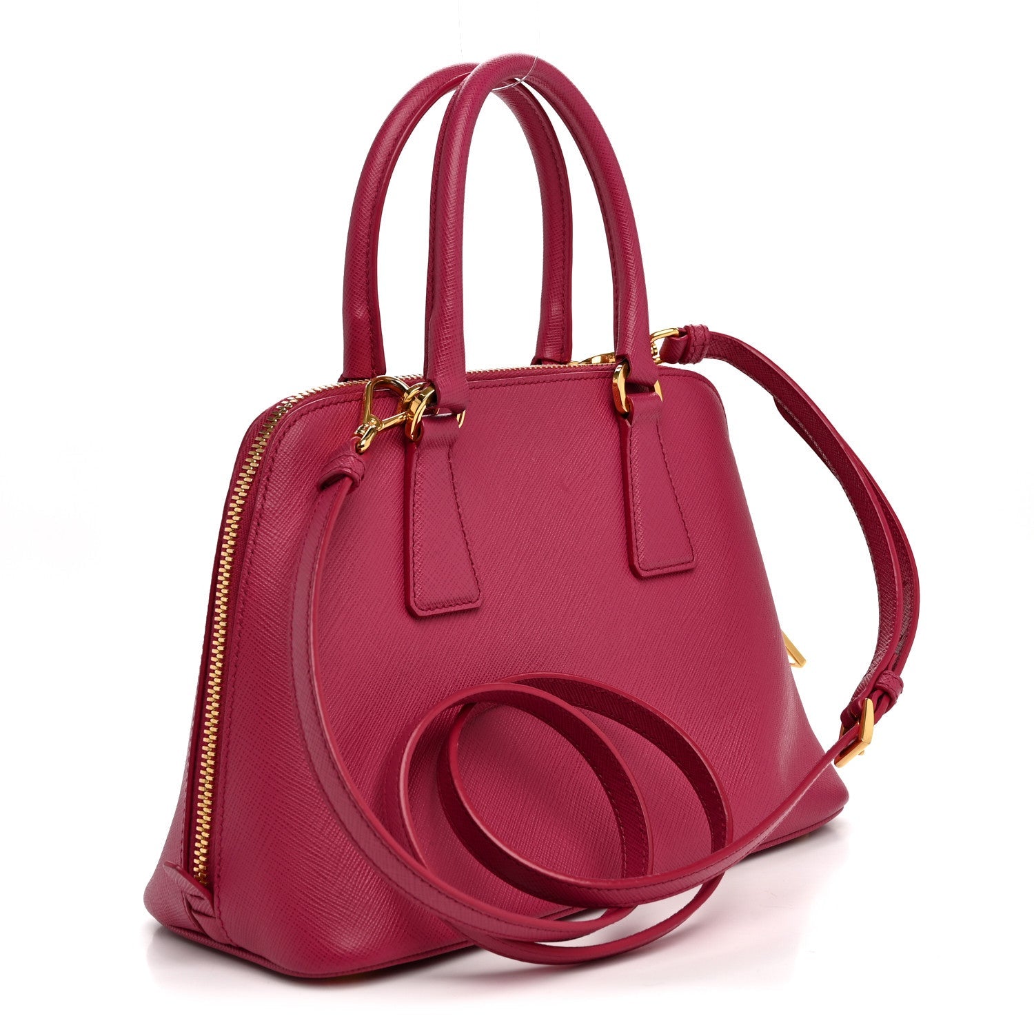 Prada Saffiano Lux Small Promenade Tote Peonia
