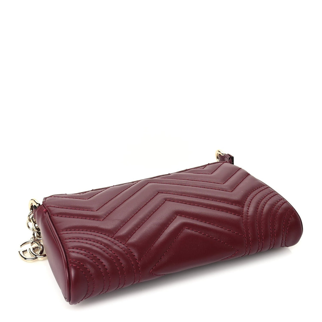 Gucci Calfskin Matelasse GG Marmont small shoulder bag Rosso Ancora