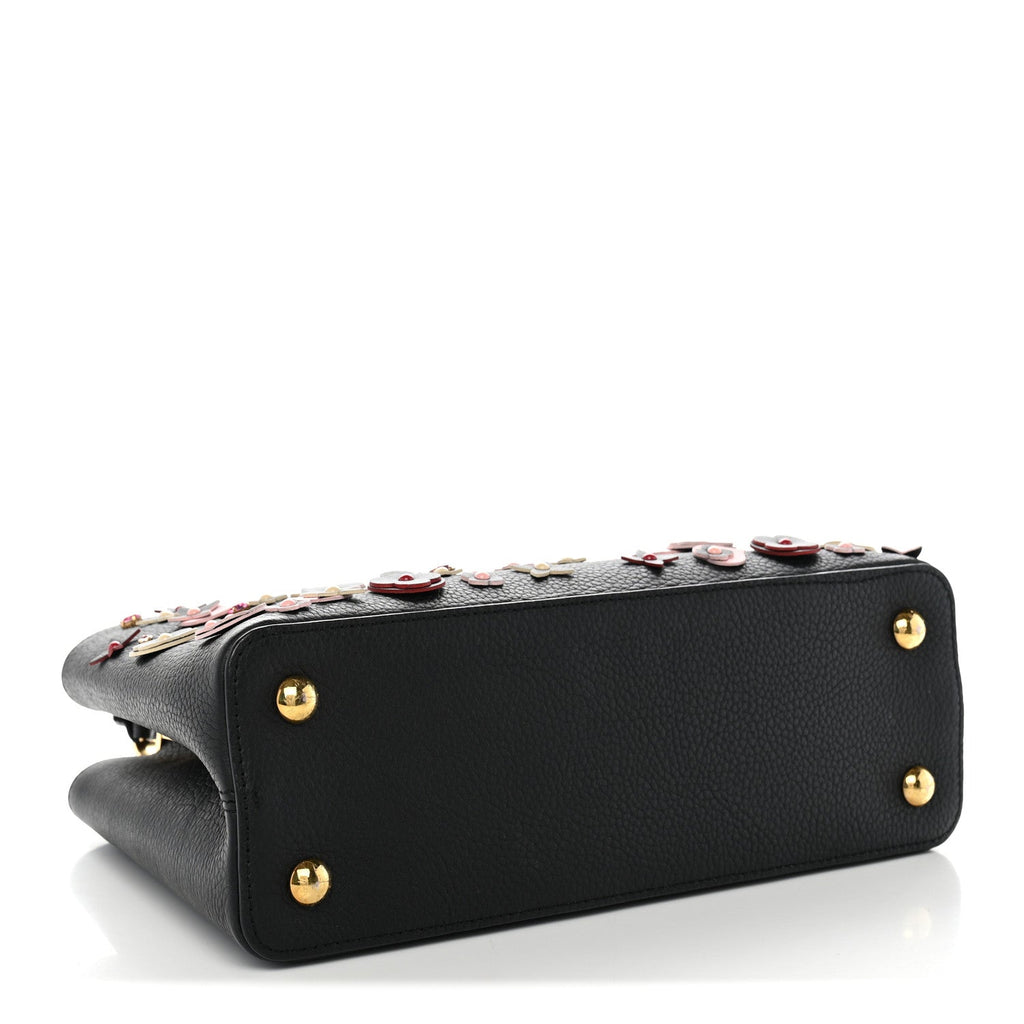 Louis Vuitton Taurillon Mechanical Flowers Capucines PM Black