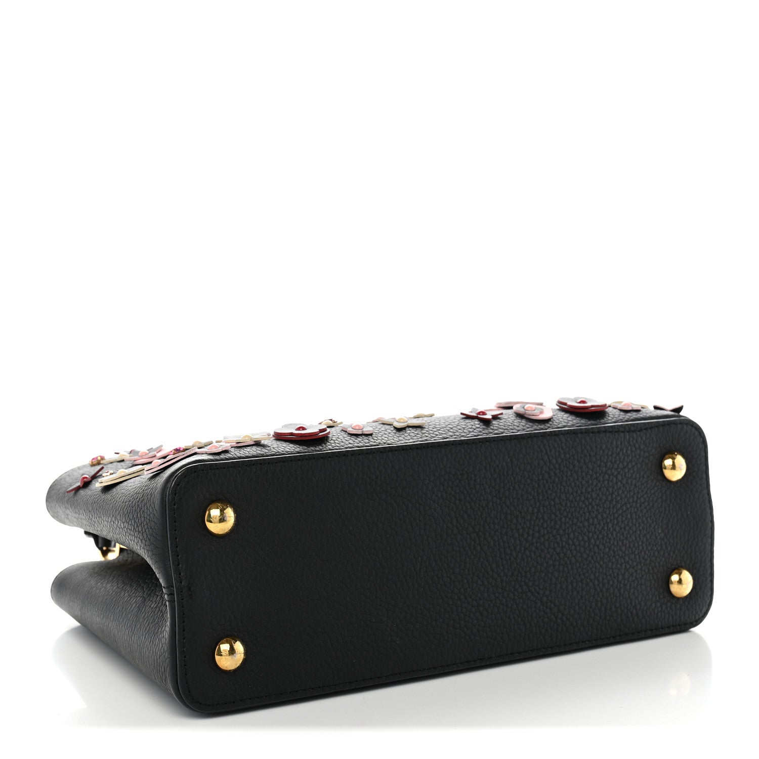 Louis Vuitton Taurillon Mechanical Flowers Capucines PM Black
