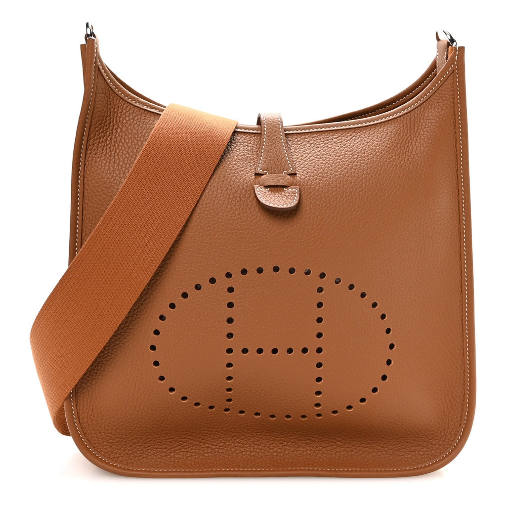 Hermès Taurillon Clemence Evelyne III PM Gold
