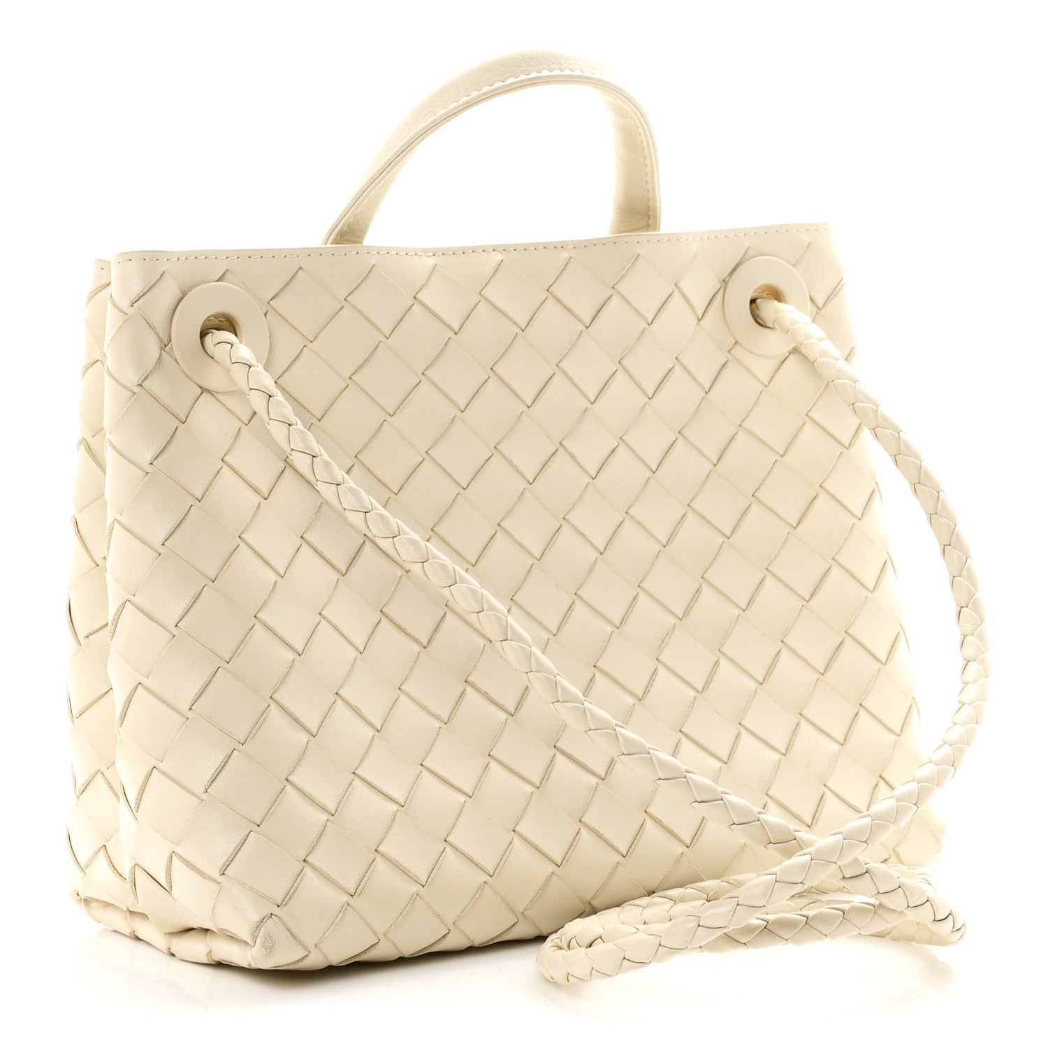 Bottega Veneta Nappa Intrecciato Small Andiamo Shoulder Bag Sea Salt