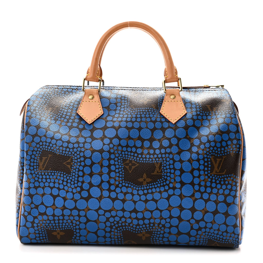 Louis Vuitton Monogram Kusama Town Speedy 30 Blue