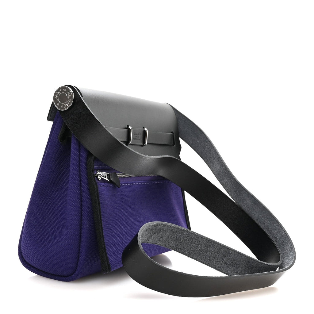 Hermès Military Toile Vache Hunter Herbag Zip Retourne 20 Purple Black