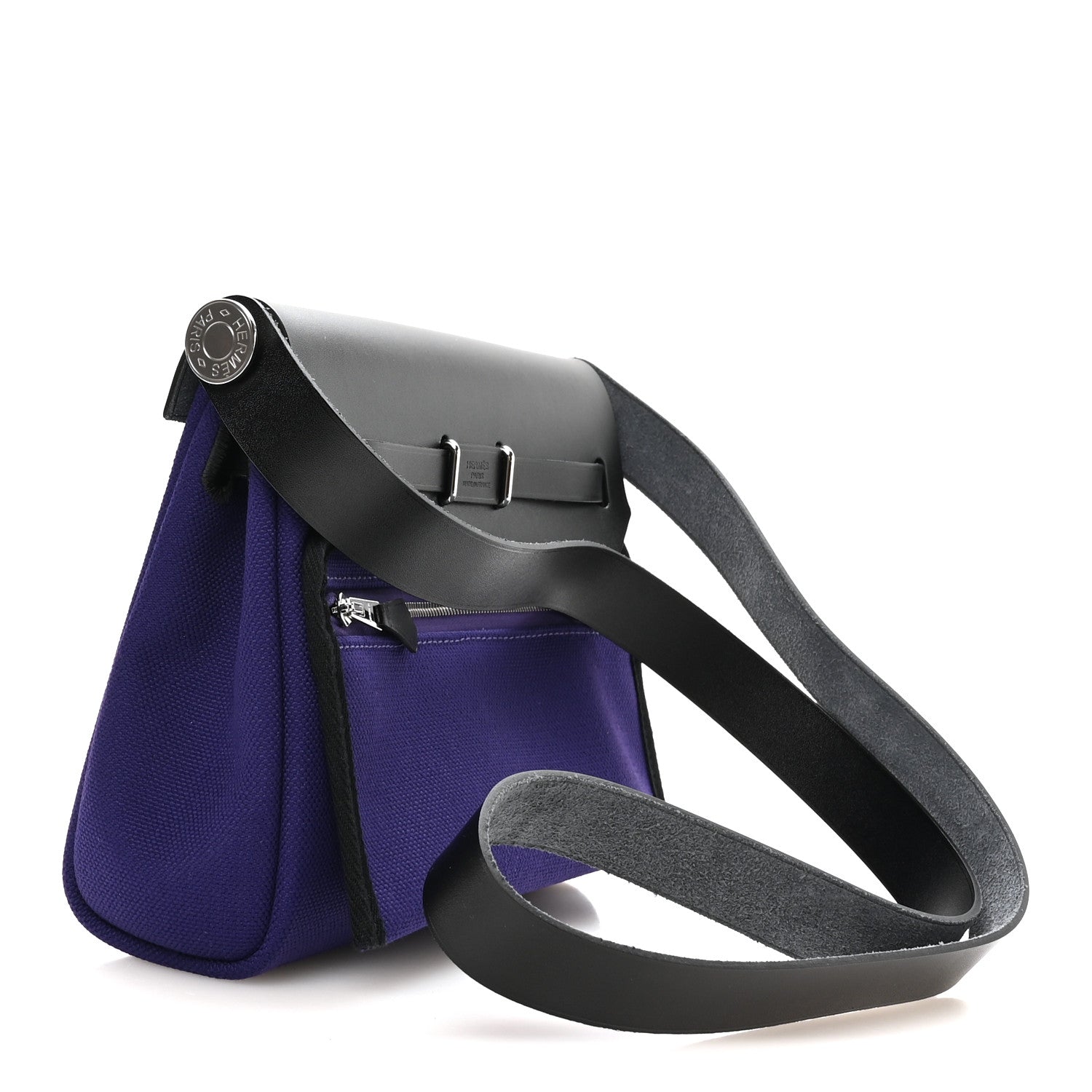 Hermès Military Toile Vache Hunter Herbag Zip Retourne 20 Purple Black