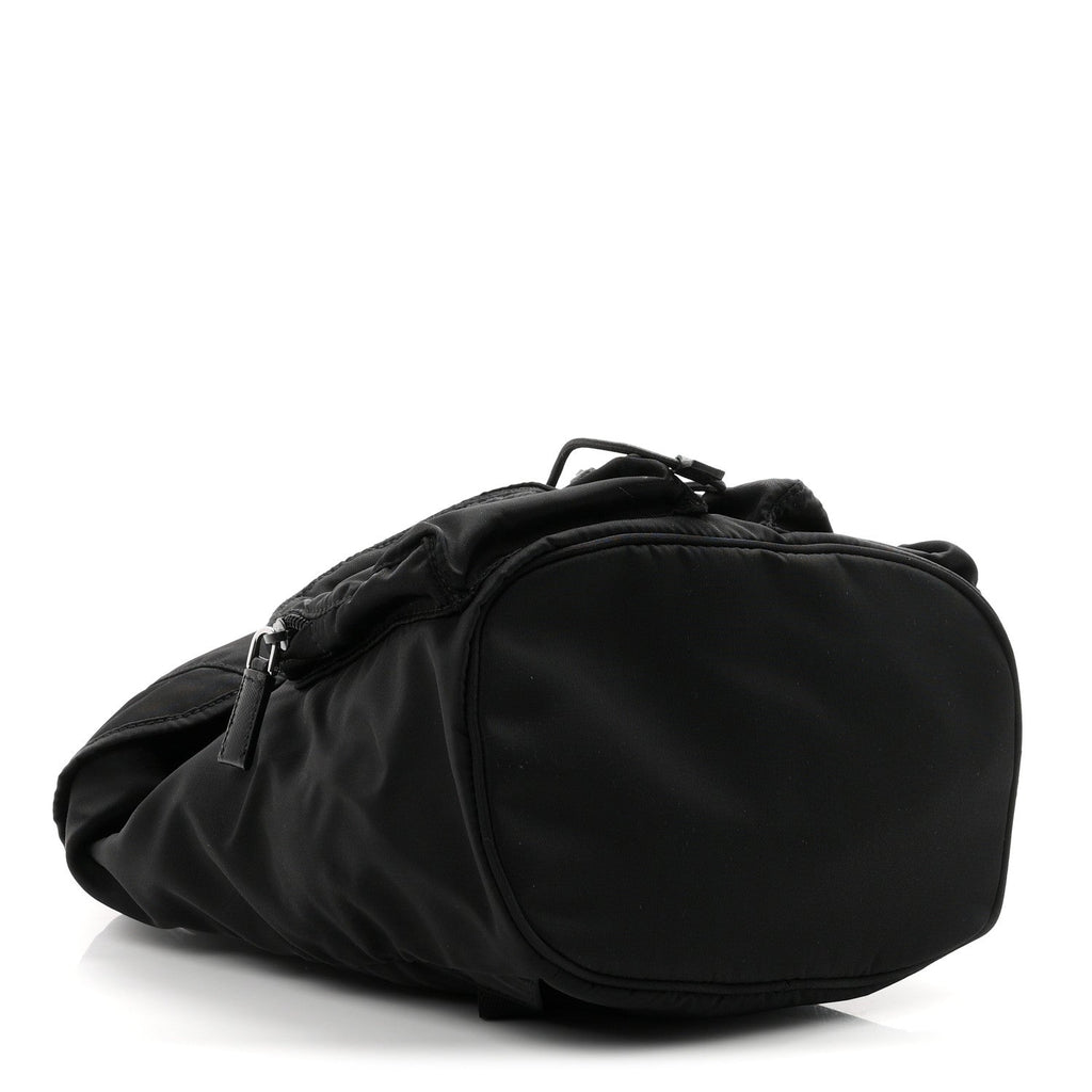 Prada Tessuto Nylon Vela Small Double Buckle Backpack Black