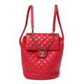 Chanel Lambskin Quilted Small Urban Spirit Backpack Dark Pink front view