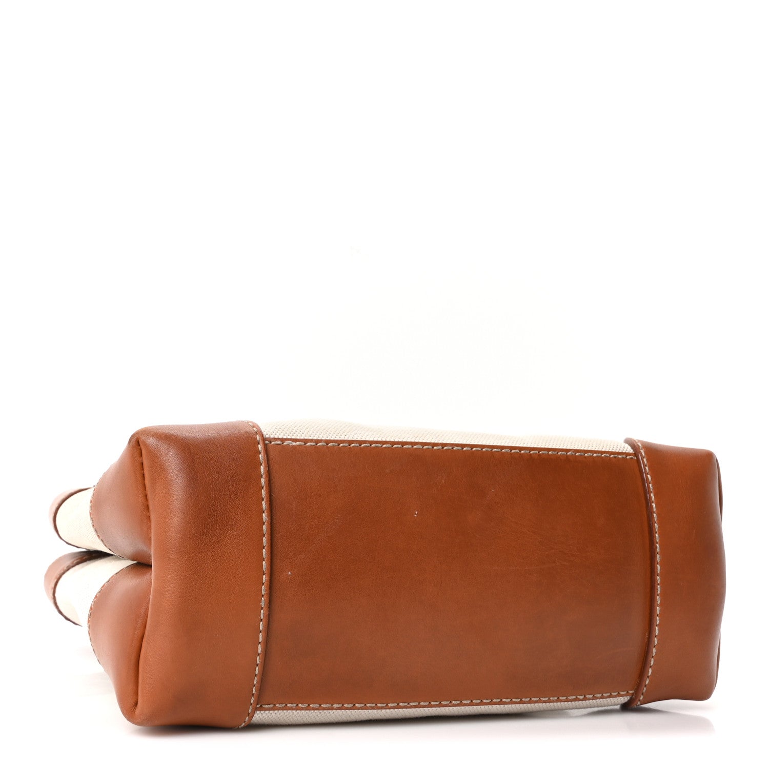 Bottega Veneta Washed Canvas Calfskin Small Andiamo Shoulder Bag Natural Light Wood