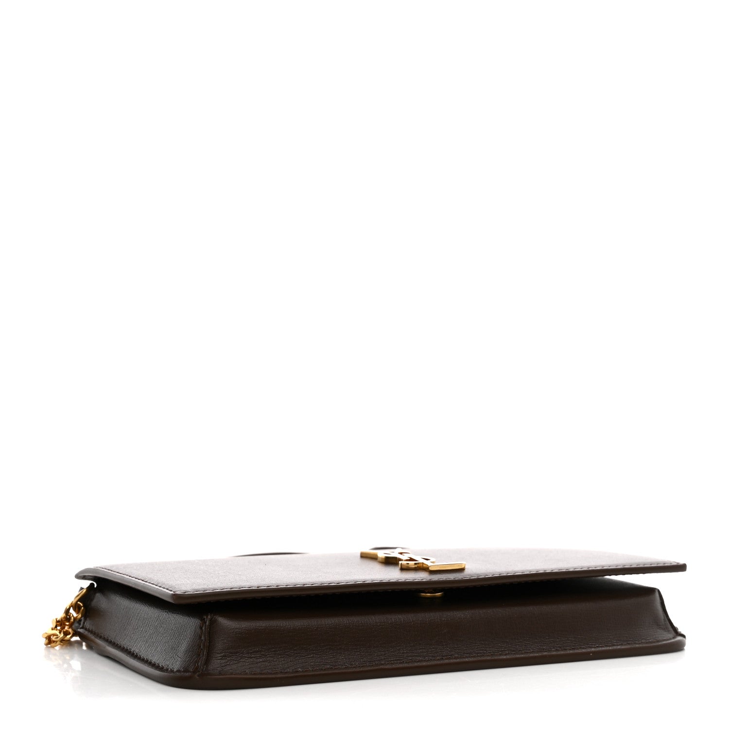 Saint Laurent Monogram Phone Holder Crossbody Hunting Green detail view