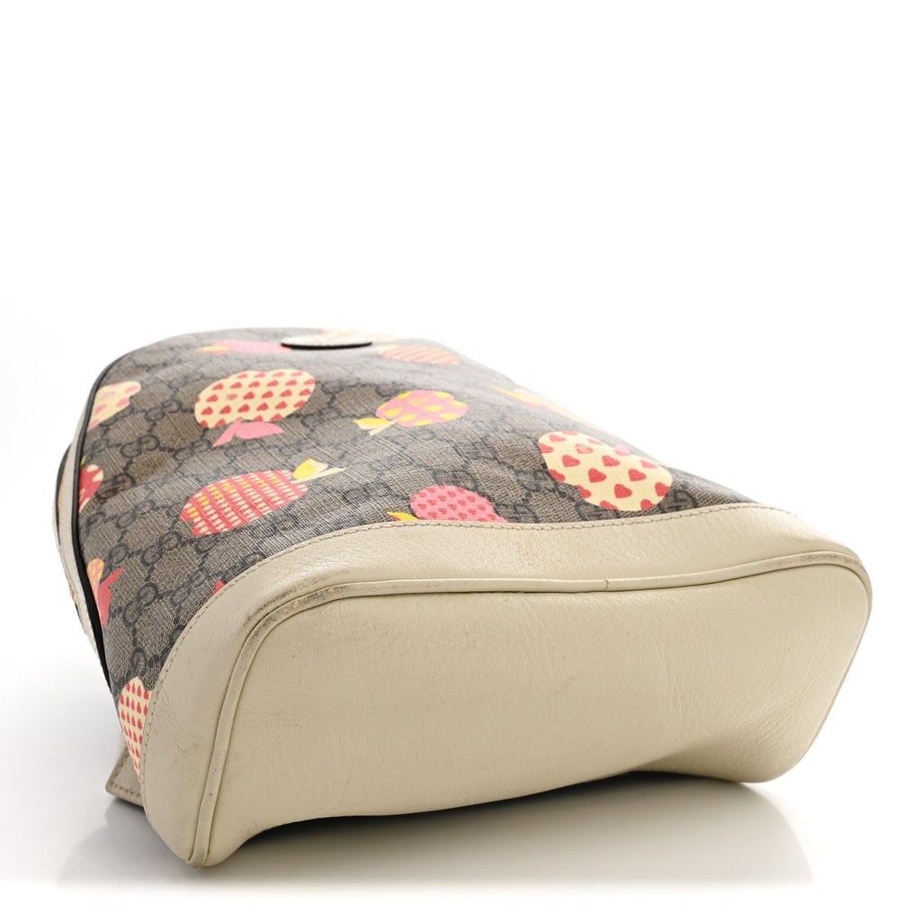 Gucci GG Supreme Monogram Les Pommes Small Retro Interlocking G Dome Backpack Beige Multicolor Mystic White