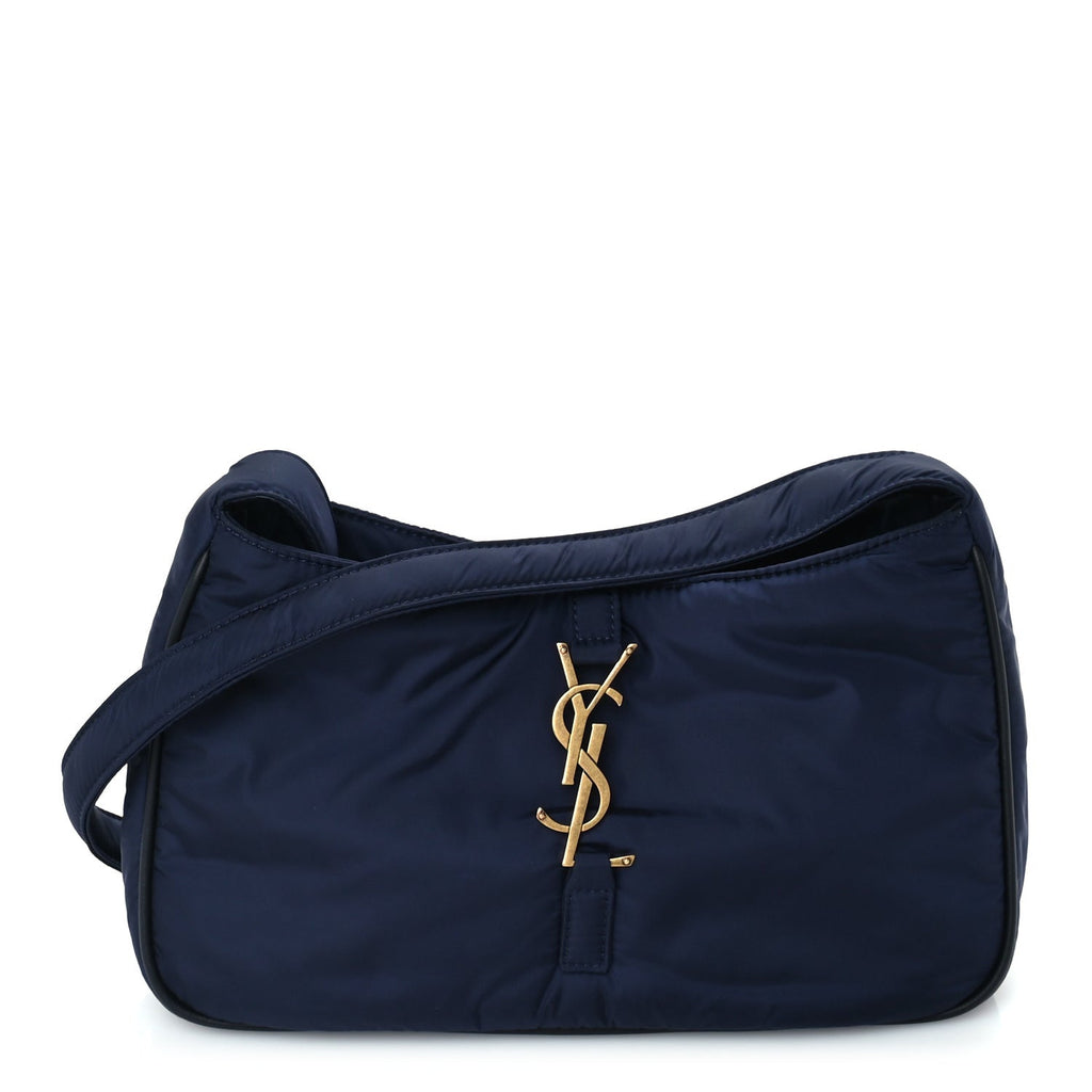 Saint Laurent Econyl Nylon Le 5 A 7 Hobo Navy