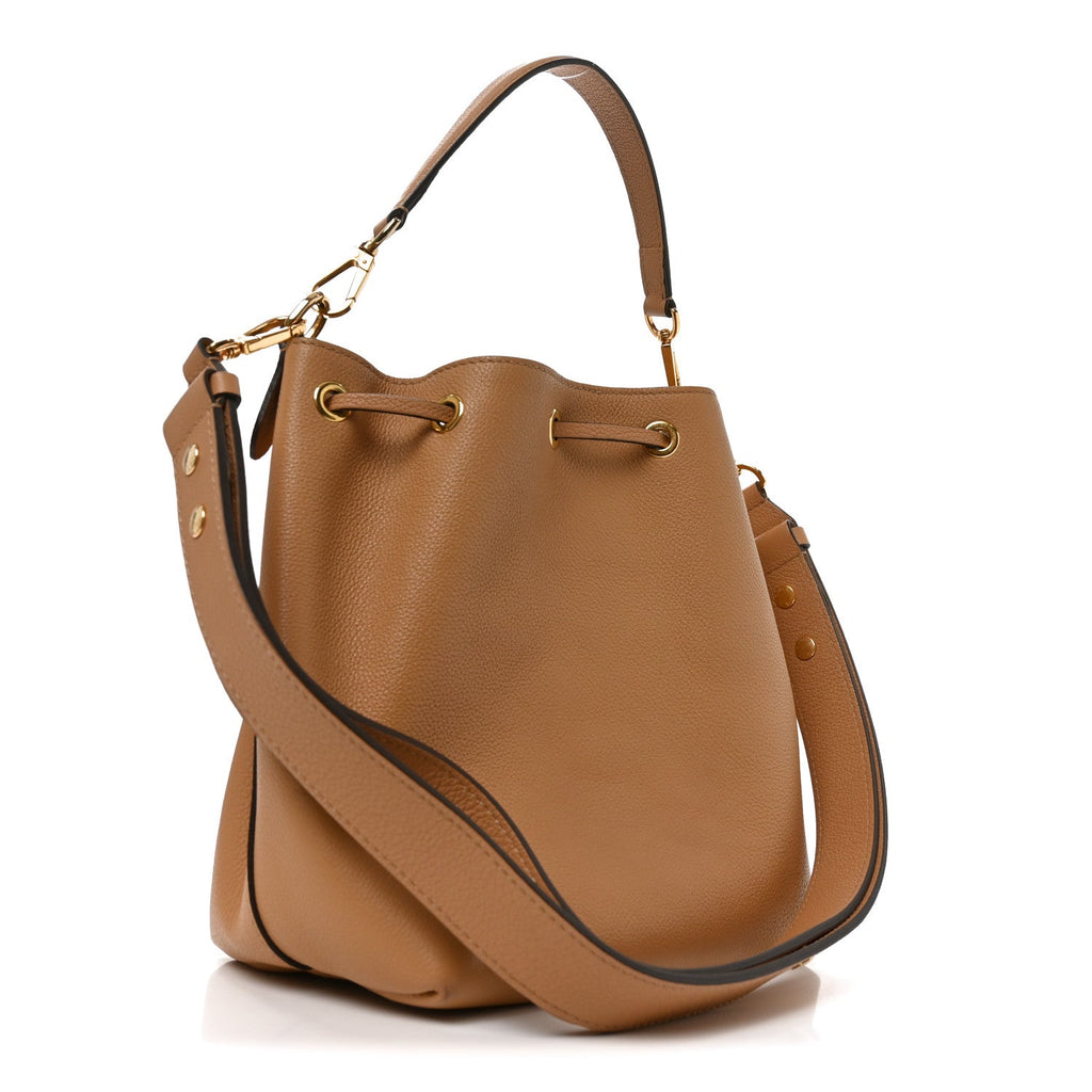 Louis Vuitton Calfskin Lockme Bucket MM Arizona Beige