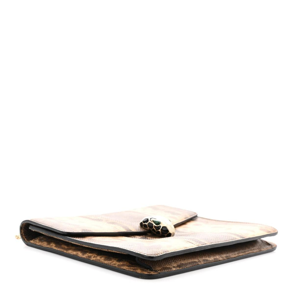 BVLGARI SERPENTI FOREVER MEDIUM SHOULDER BAG IN BEIGE AND BROWN KARUNG