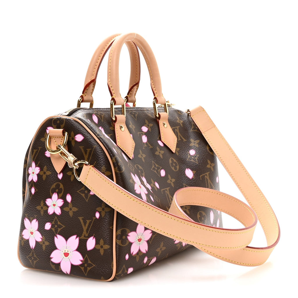Louis Vuitton LV X TM Monogram Cherry Blossom Speedy Bandouliere 25 Sakura Brown