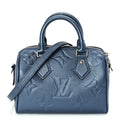 Louis Vuitton Metallic Empreinte Monogram Giant Speedy Bandouliere 20 Navy Nacre