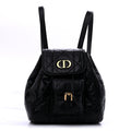 Dior Lambskin Macrocannage Small Caro Backpack Black
