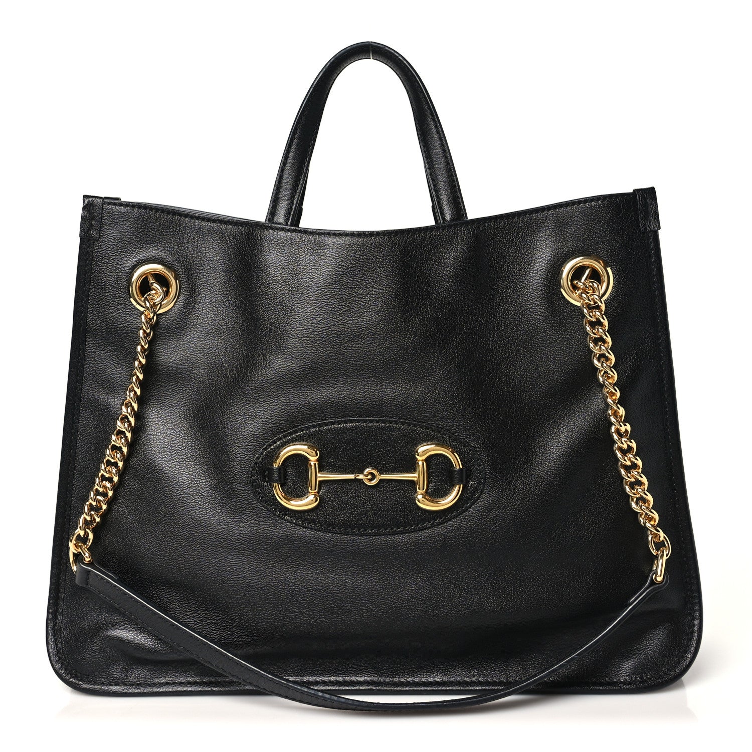 Gucci New Sakai Calfskin Lux Medium Horsebit 1955 Tote Bag Black