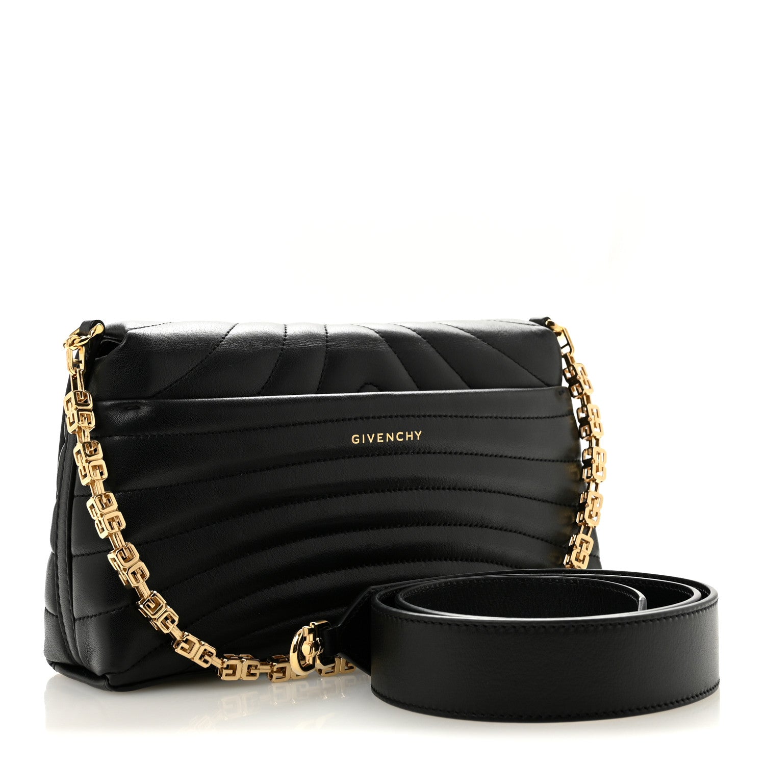Givenchy 4G Quilted Small Shoulder Bag Black side view