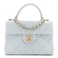 Chanel Caviar Quilted Mini Retro Twist Top Handle Flap Light Blue