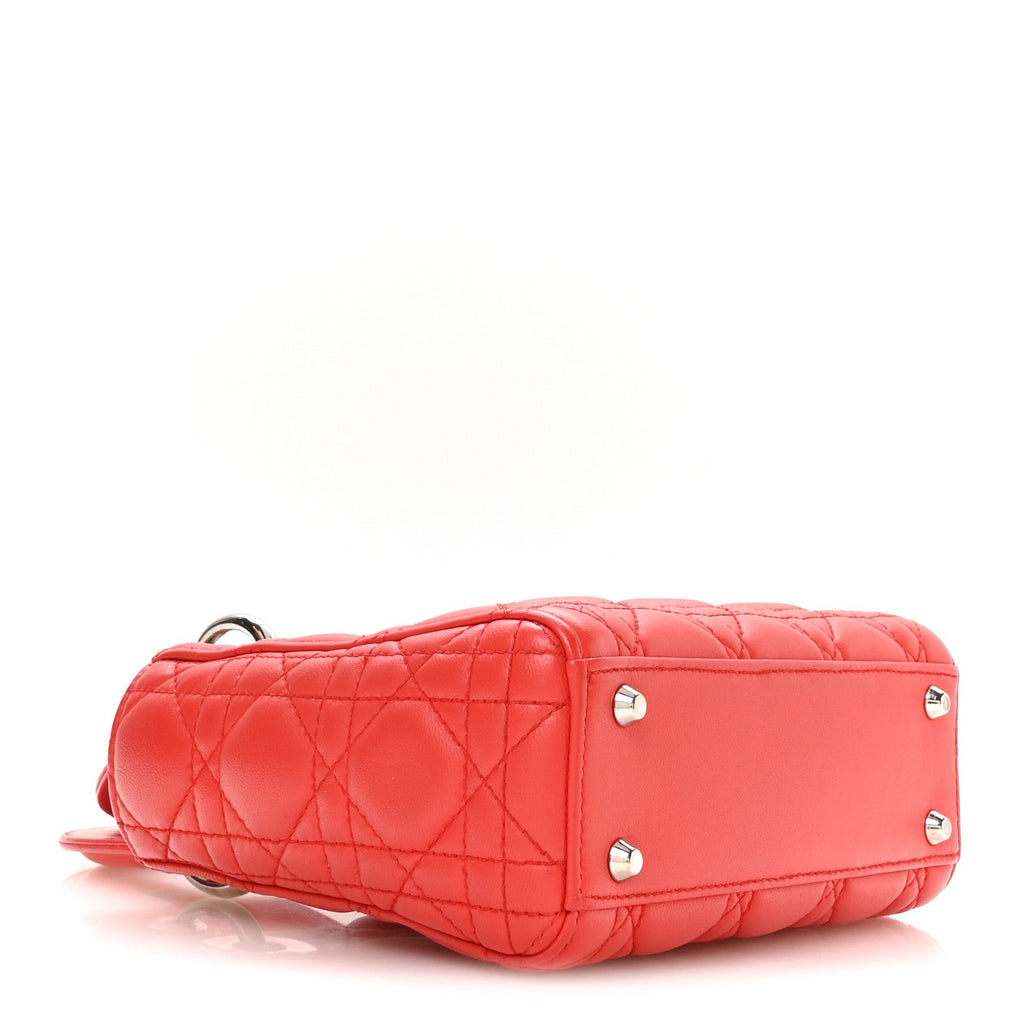 Dior Lambskin Cannage Mini Lady Dior Red