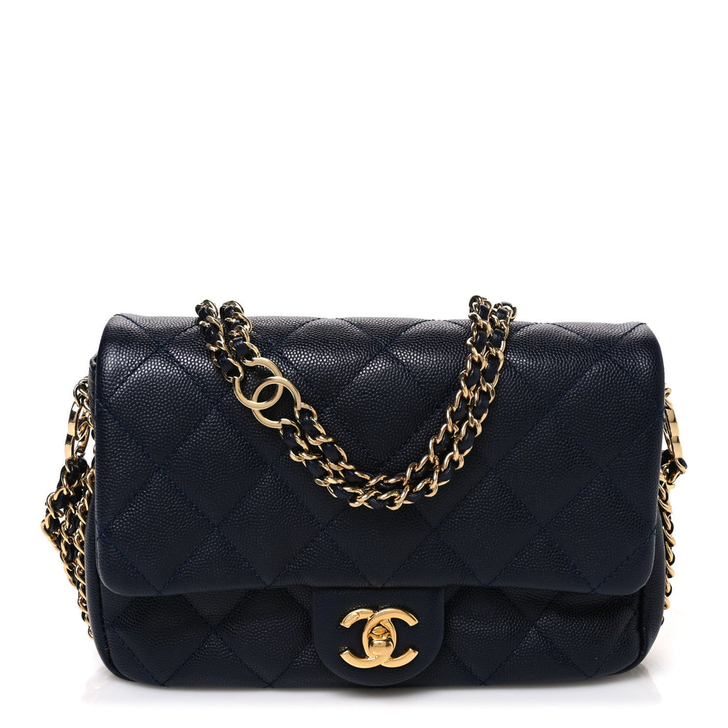 Chanel Caviar Quilted Mini CC You Flap Navy