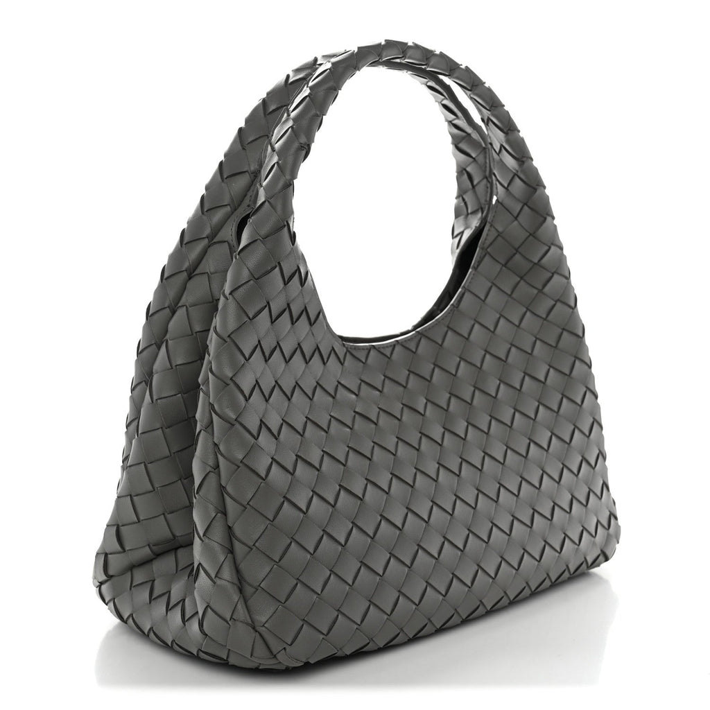 Bottega Veneta Nappa Intrecciato Medium Campana Shoulder Bag Basalt