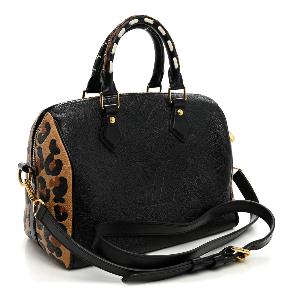 Louis Vuitton Empreinte Monogram Giant Wild At Heart Speedy Bandouliere 25 Black