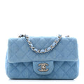Chanel Denim Quilted Mini Rectangular Flap Blue