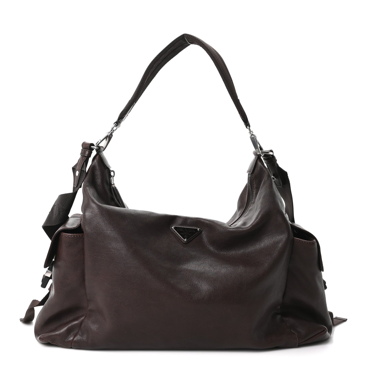 Prada Bullhide Large Explore Shoulder Bag Coffee