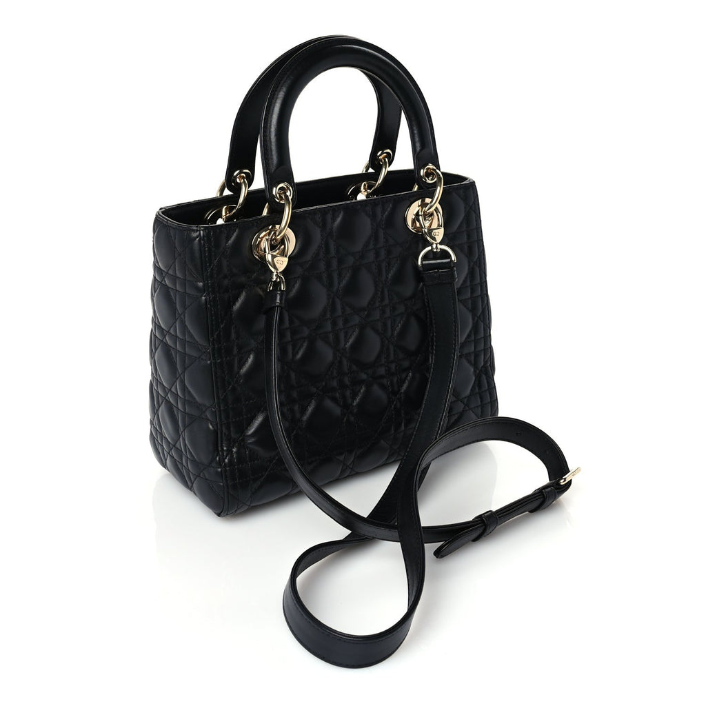 Dior Lambskin Cannage Medium Lady Dior Black