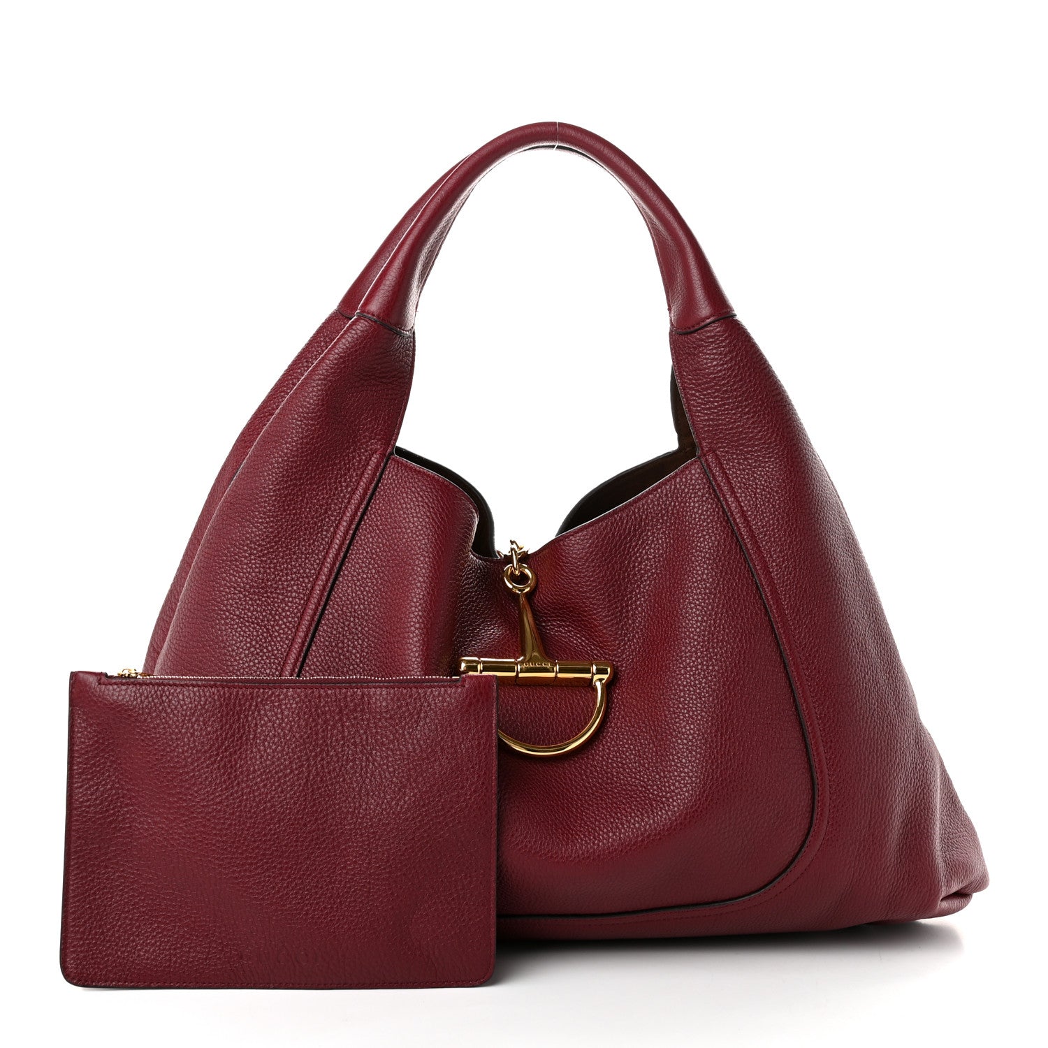 Gucci Grained Calfskin Softbit Maxi Shoulder Bag Rosso Ancora Red