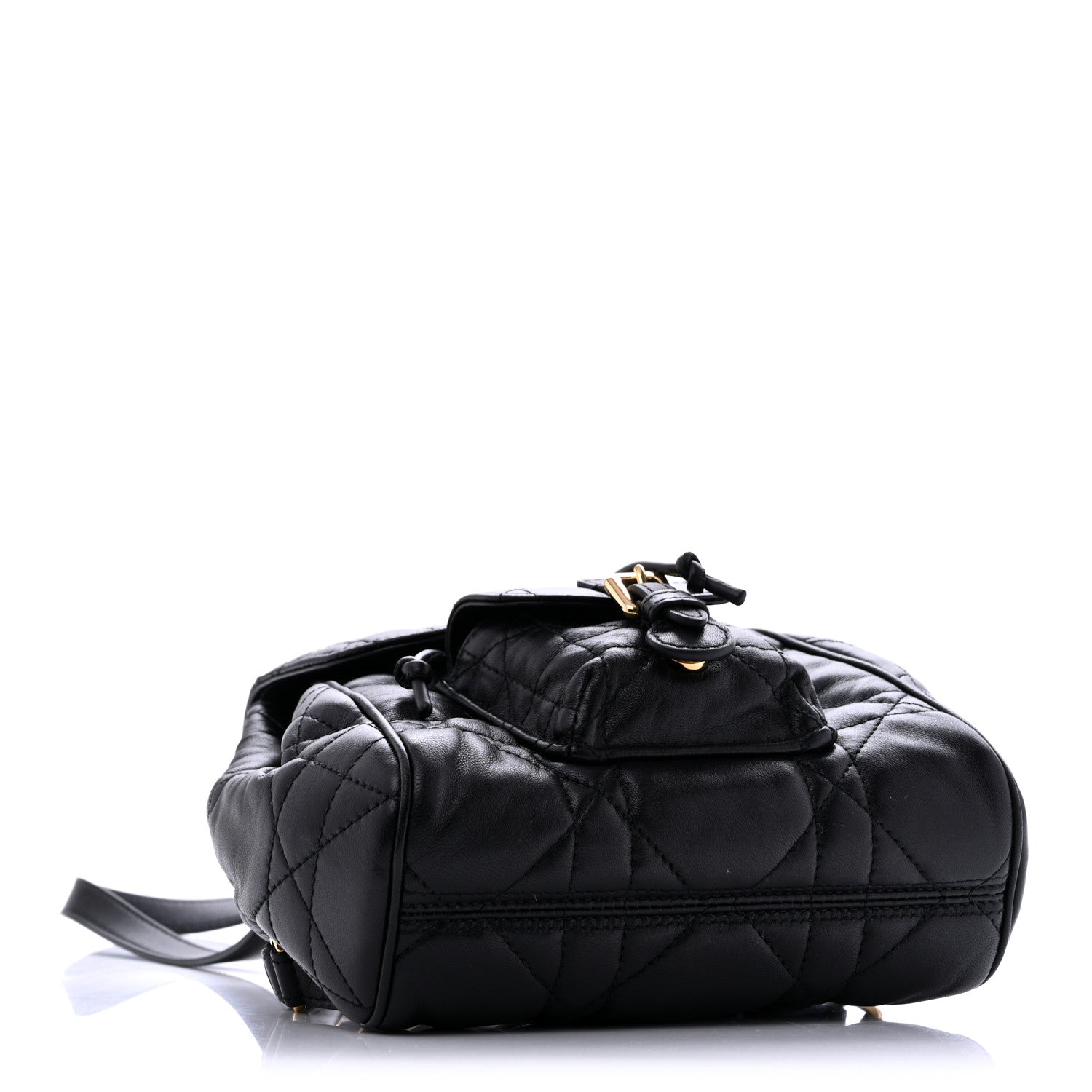 Dior Lambskin Macrocannage Small Caro Backpack Black