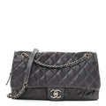 Chanel Iridescent Caviar Quilted Jumbo Easy Flap Silver
