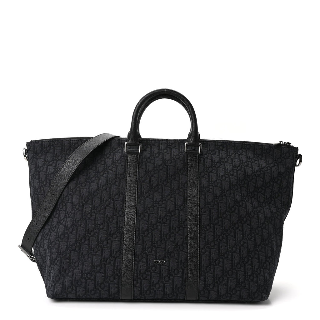 Dior Maxi Oblique Jacquard Weekender 40 Black