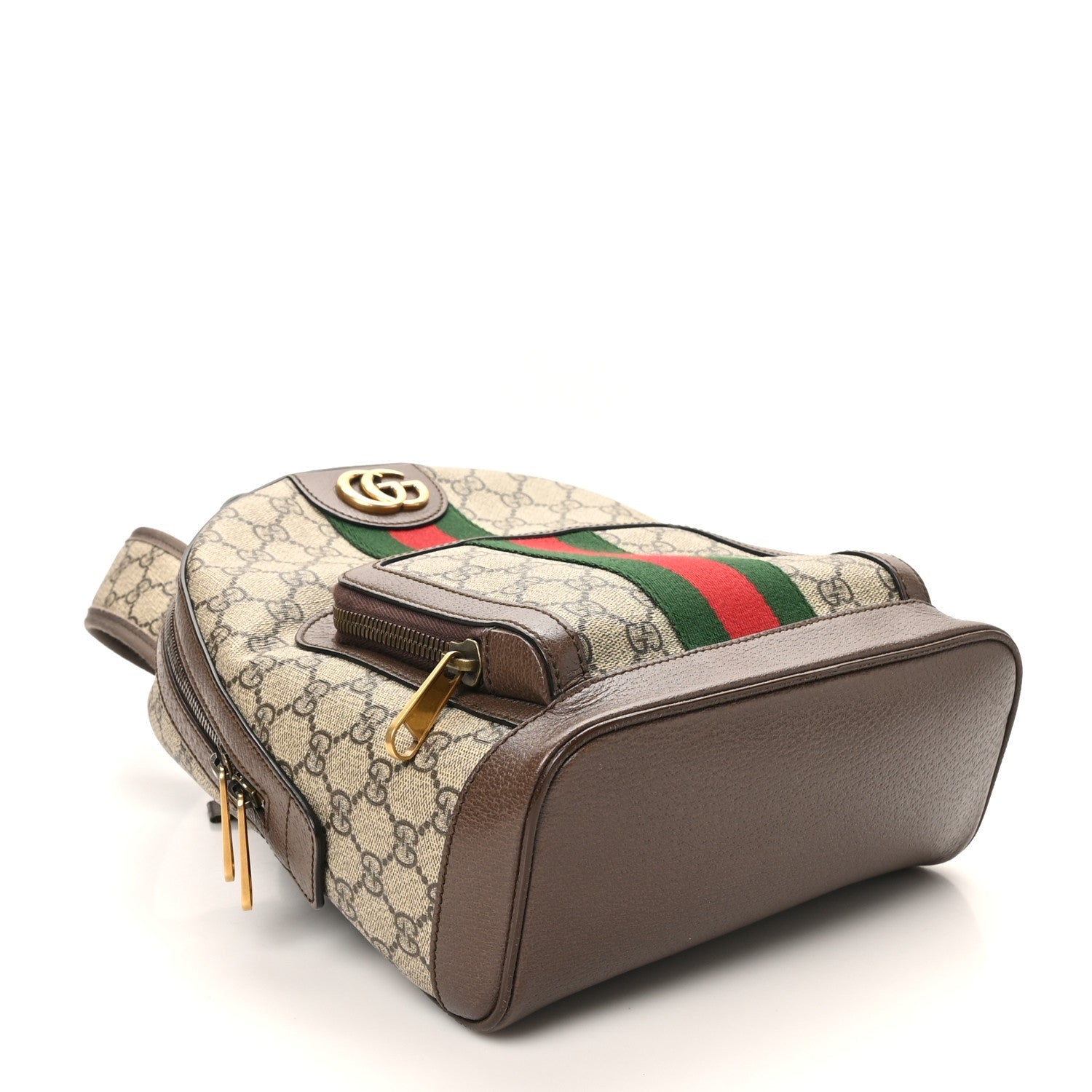 Gucci GG Supreme Monogram Calfskin Web Small Ophidia Day BackpacK Beige Ebony New Acero