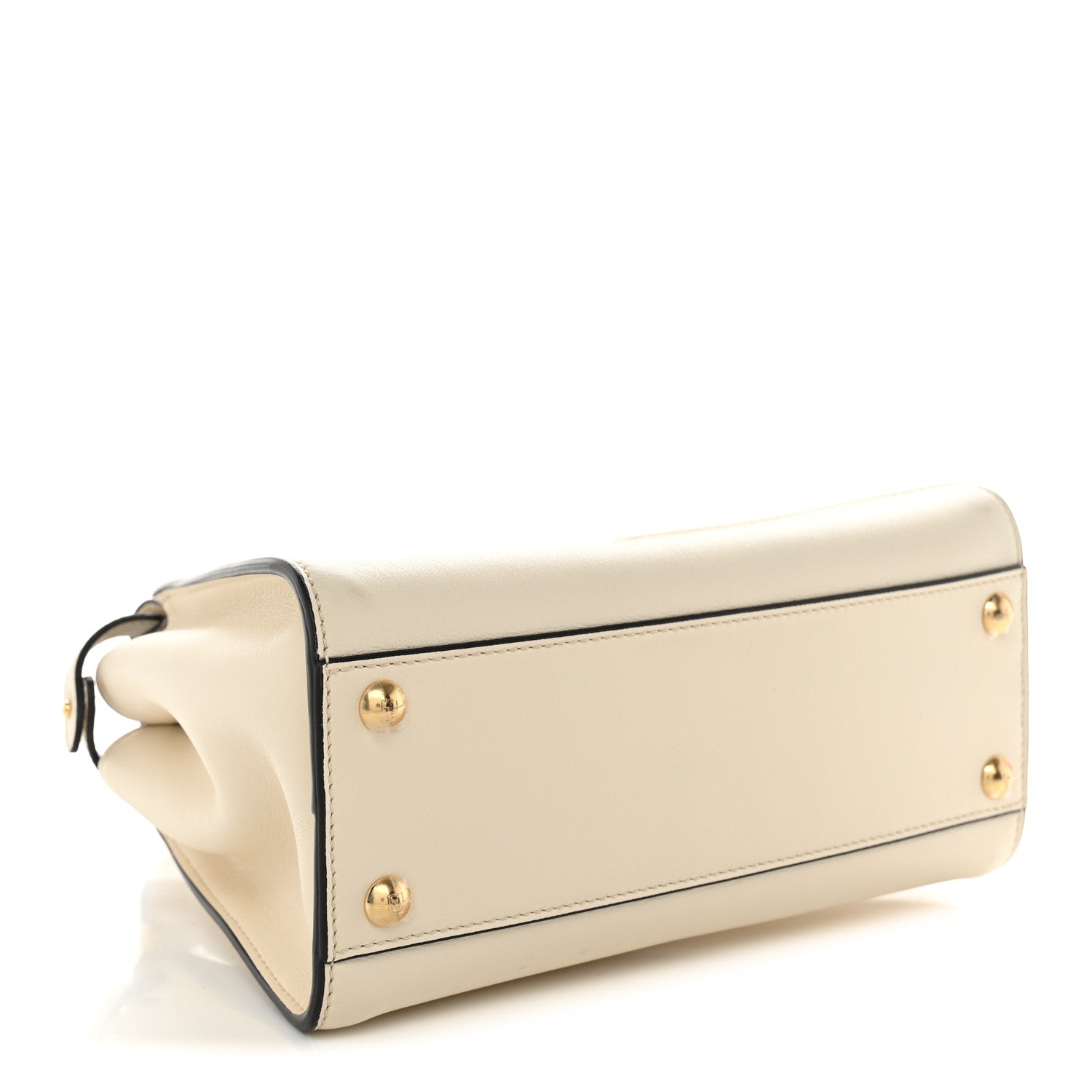 Fendi Vitello Seta Suede FF Mini Peekaboo Iconic Satchel Uovo Sigaro Marrone