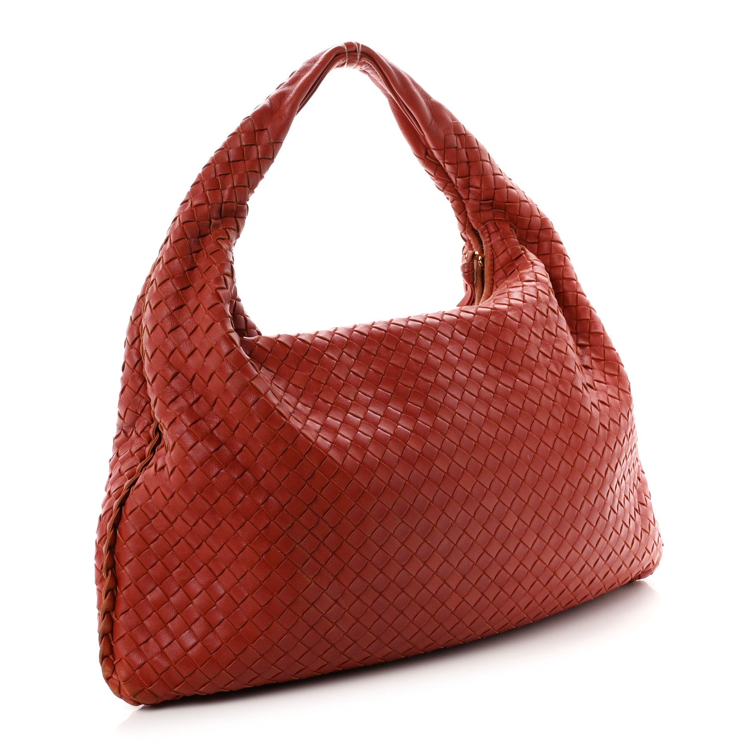 Bottega Veneta Nappa Intrecciato Large Veneta Hobo Brique