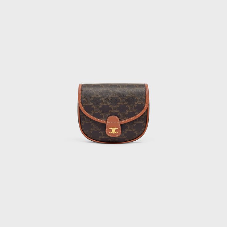 Celine Besace Cuir Triomphe in Triomphe Canvas and Calfskin Tan - side view