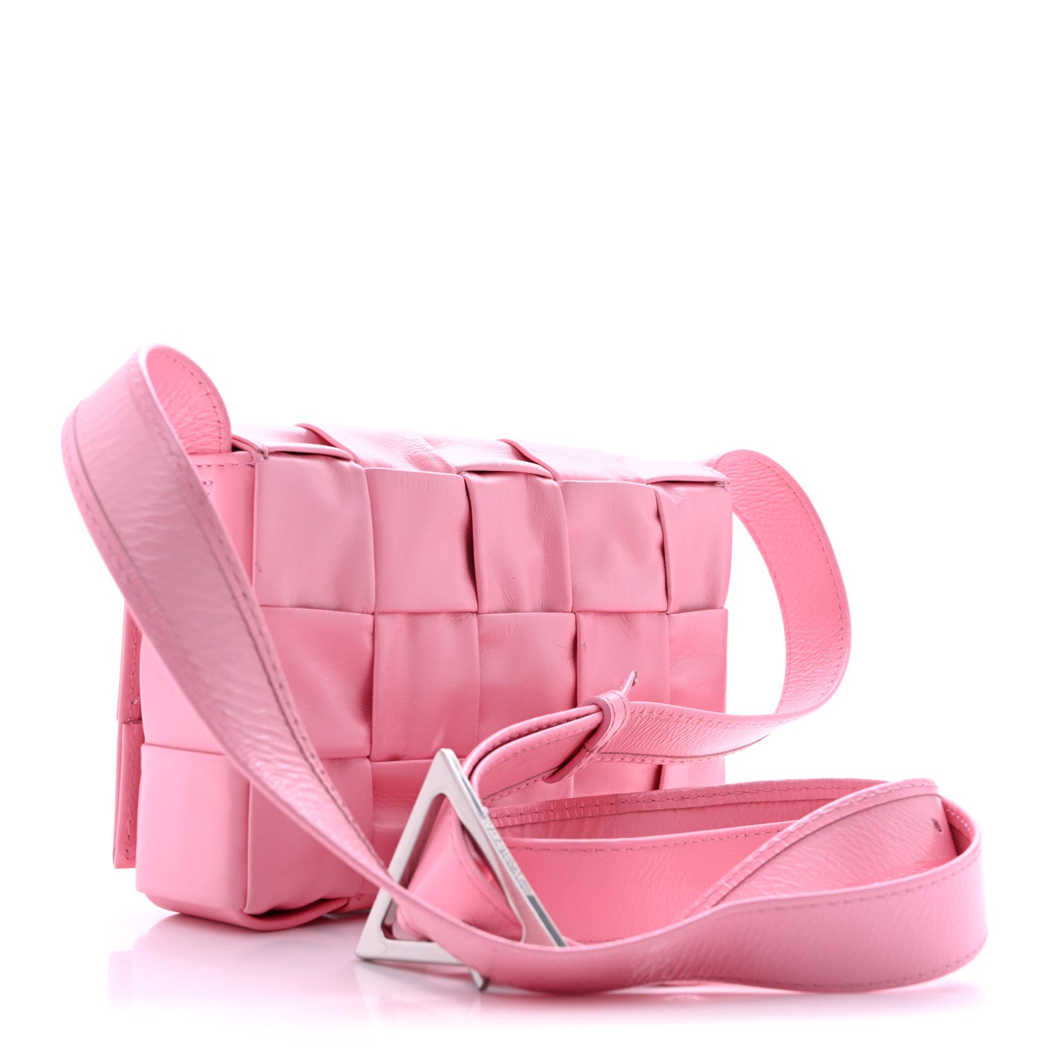 Bottega Veneta Paper Calfskin Maxi Intreccio Small Cassette Crossbody Bag Ribbon