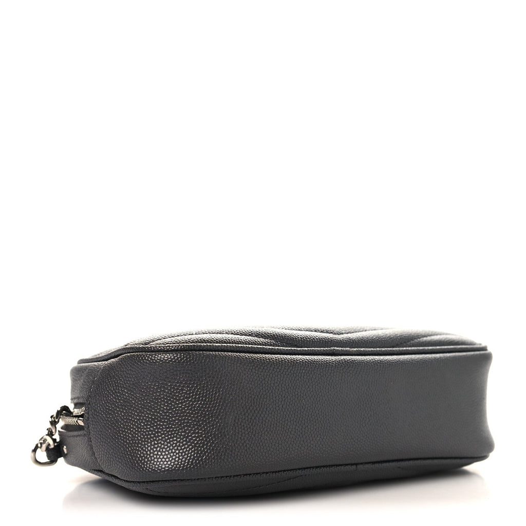 Saint Laurent Grain De Poudre Matelasse Monogram Mini Lou Camera Bag Asphalt