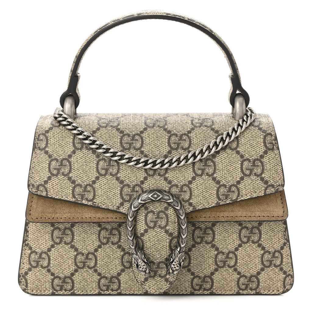 Gucci GG Supreme Monogram Mini Dionysus Top Handle Bag Taupe