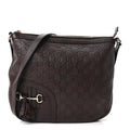 Gucci Guccissima Horsebit Tassel Messenger Bag Dark Brown