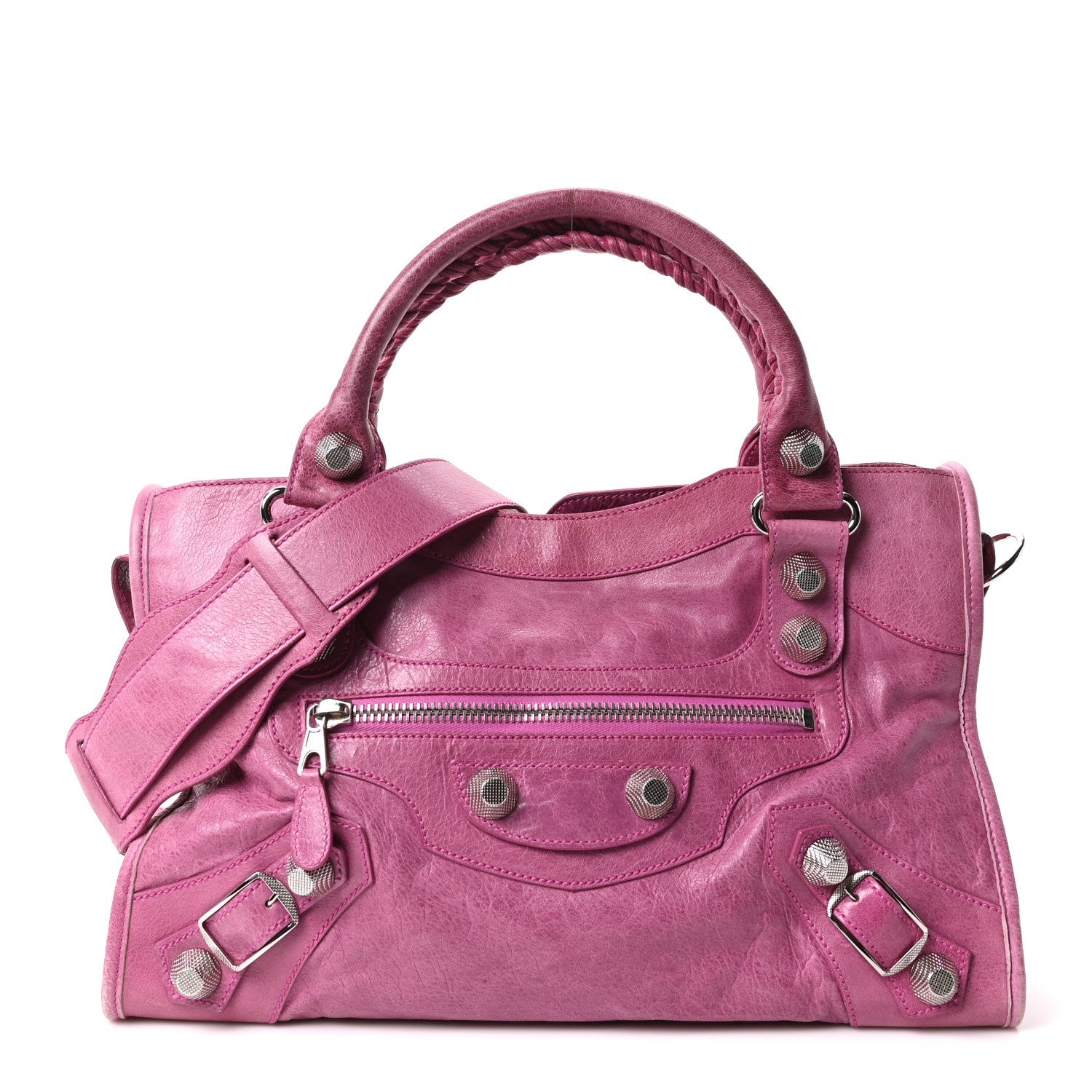 Balenciaga Agneau Giant 21 Silver Hardware City Bubblegum