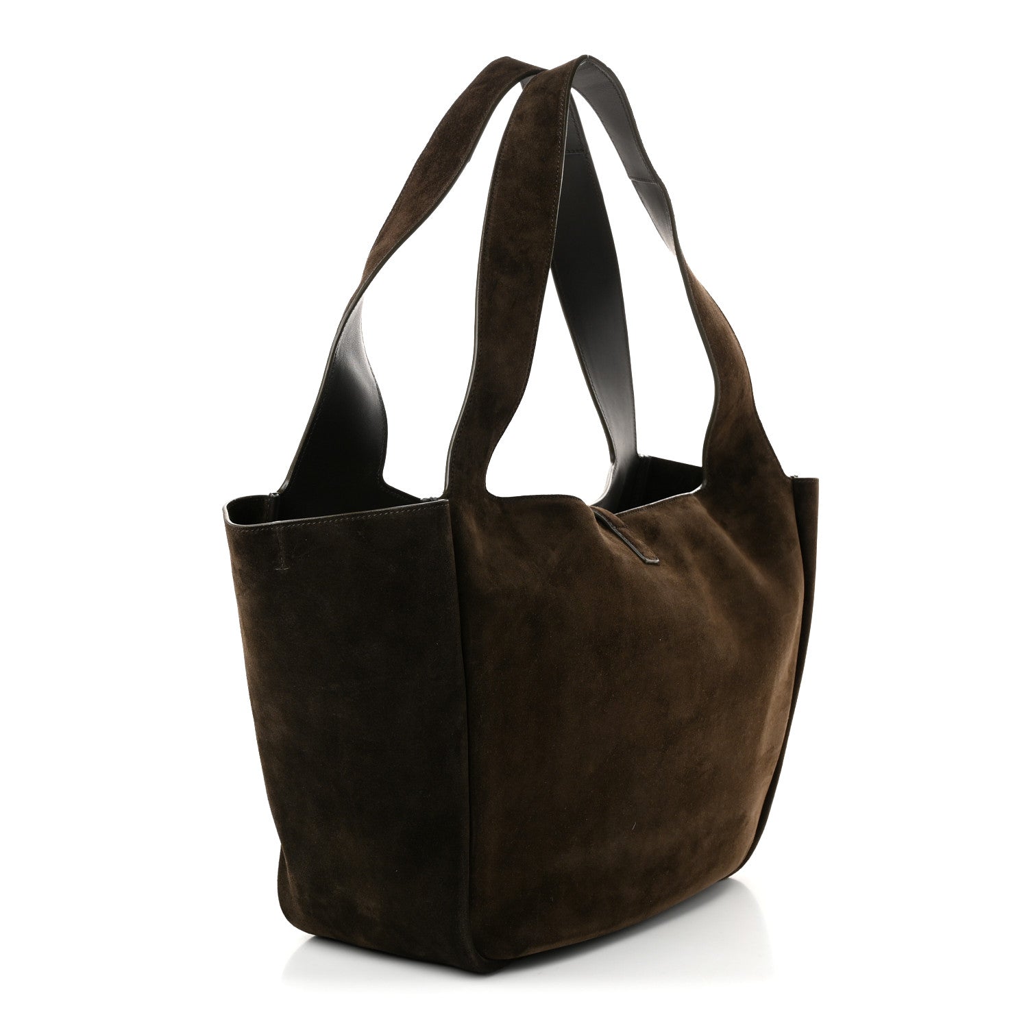 Saint Laurent Suede Bea Tote Bark Brown