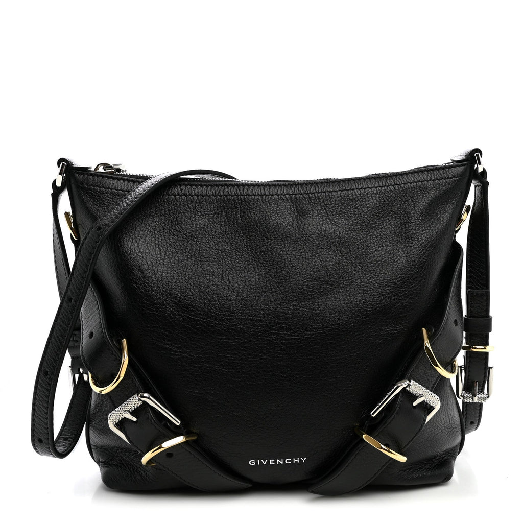 Givenchy Crinkled Calfskin Small Voyou Bag Black