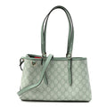 Gucci GG Supreme Monogram Emblem Medium Tote Bag Sage Green